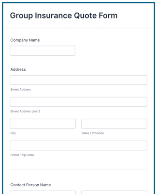 Form Templates: Group Insurance Quote Form