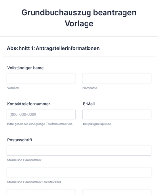 Grundbuchauszug Beantragen Vorlage Formularvorlage | Jotform