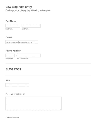Form Templates: Guest Blog Posting Form