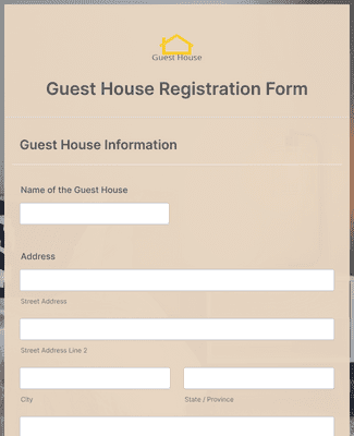 Moya Guest Registration Form Template | Jotform