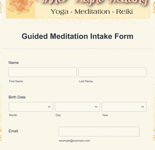 Guided Meditation Intake Form Template | Jotform