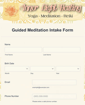 Guided Meditation Intake Form Template | Jotform