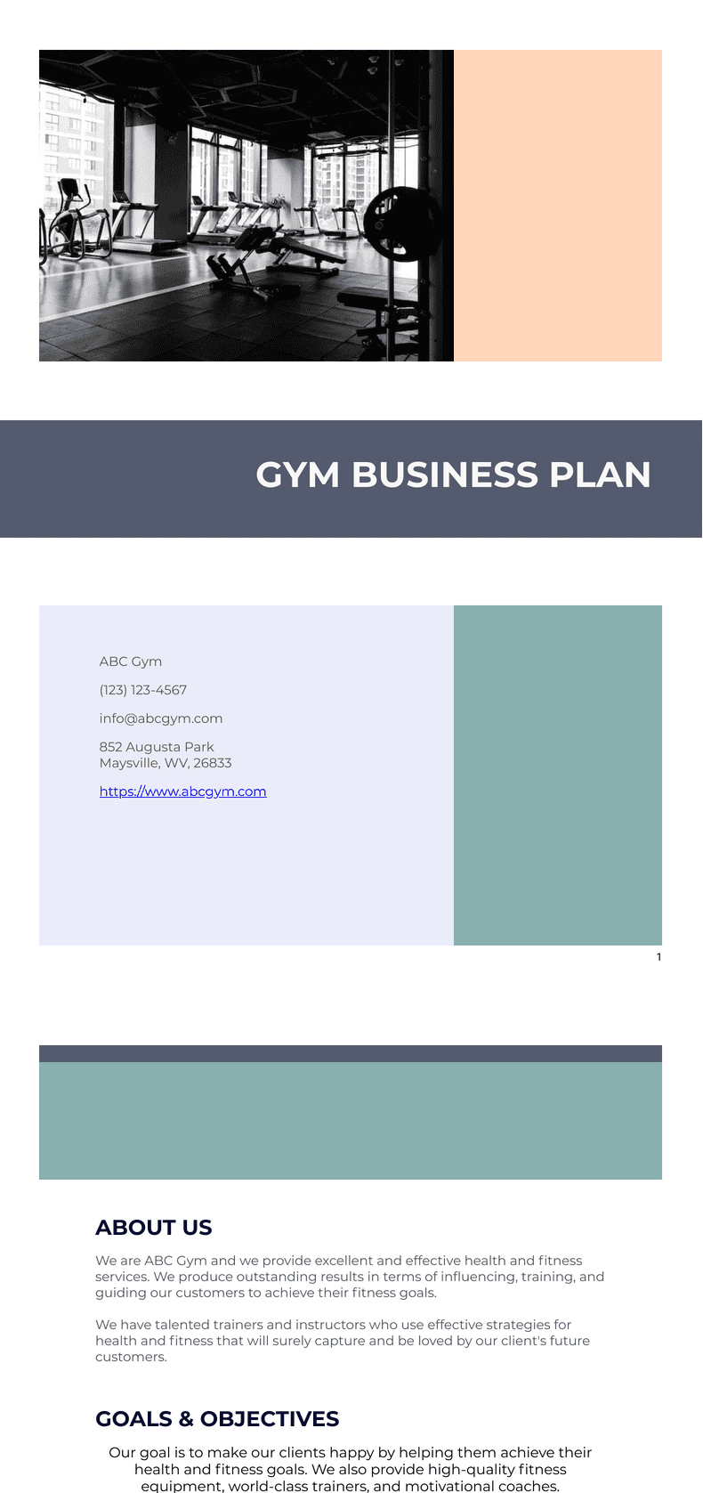 PDF Templates: Gym Business Plan Template