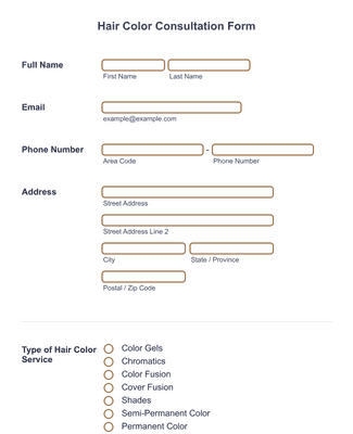 Hair Color Consultation Form Template | Jotform