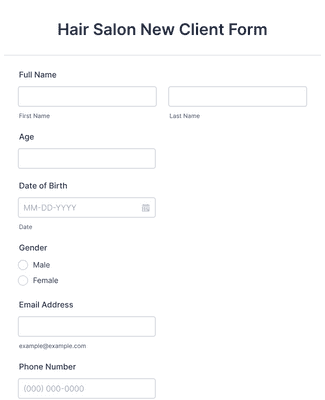 Hair Salon New Client Form Template | Jotform