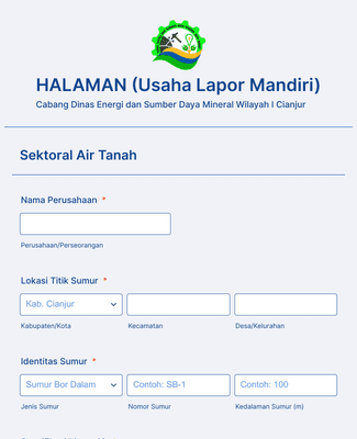 HALAMAN (Usaha Lapor Mandiri) by Cabang Dinas ESDM Wilayah I Cianjur