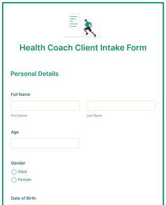 Form Templates: Health Coach Client Intake Form