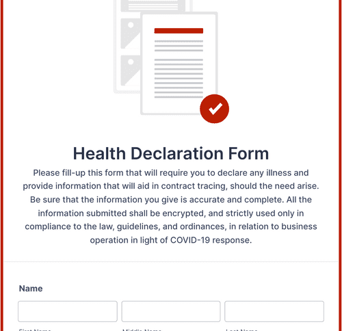 COVID 19 Precaution Form Template Jotform