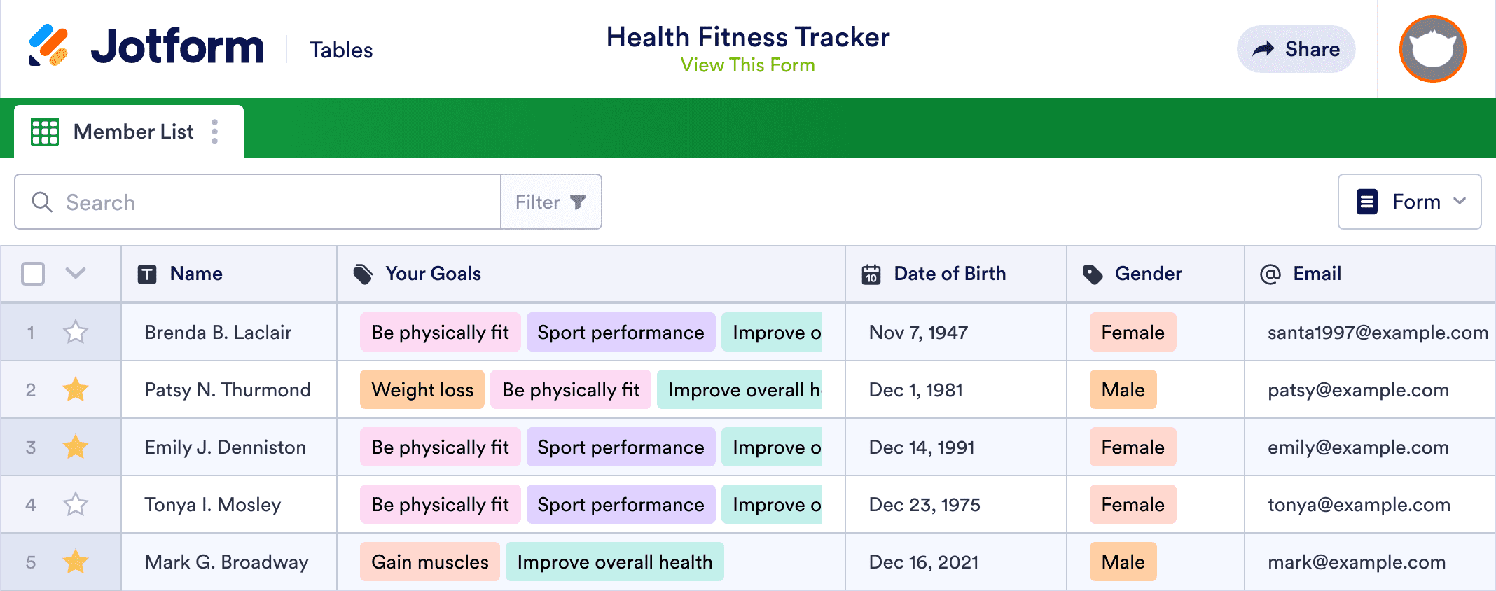 Health Fitness Tracker