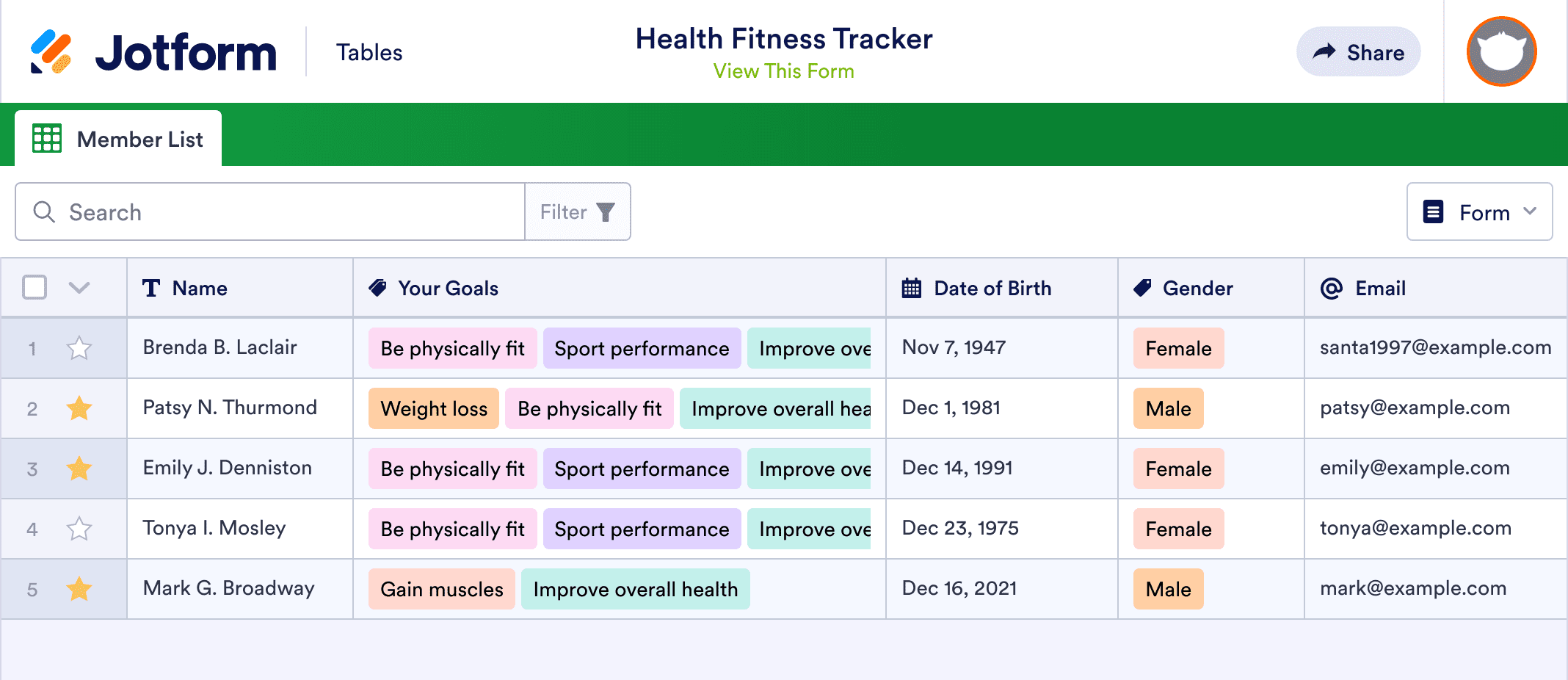 Health Fitness Tracker