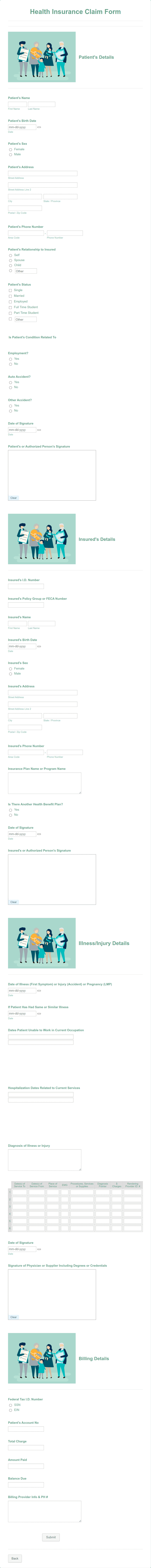 Template health-insurance-claim-form