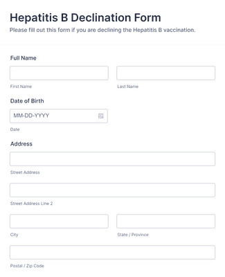 Hepatitis B Declination Form Template | Jotform