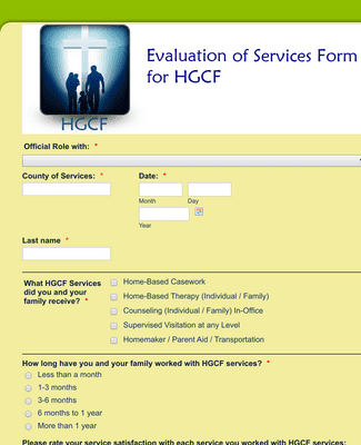 HGCF Official Outside Agency Evaluation Form