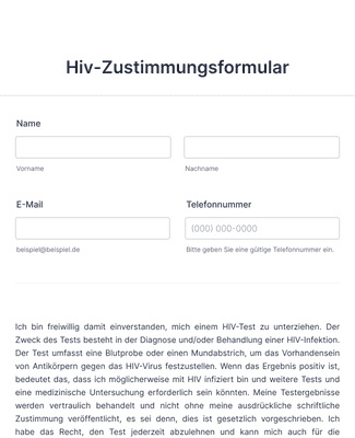 Form Templates: Hiv Zustimmungsformular