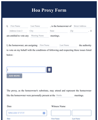 Hoa Proxy Form Template | Jotform