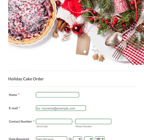 Form Templates: Holiday Cake Order Form