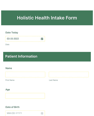 Holistic Health Intake Form