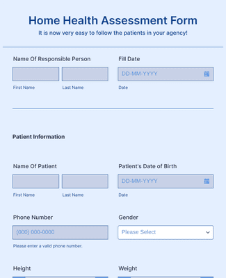 Home Health Assessment Form Template | Jotform