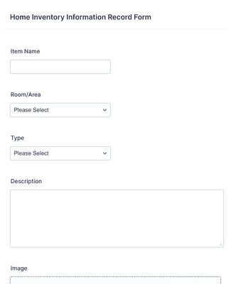 Form Templates: Home Inventory Information Record Form