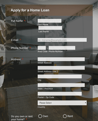 Home Loan Application Form Template | JotForm