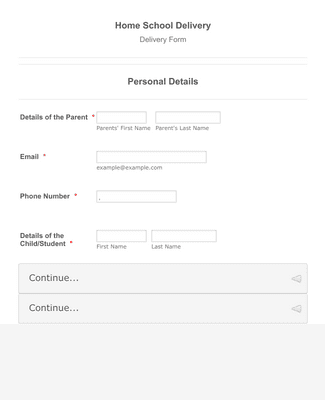 Form Templates: Home School Delivery Form