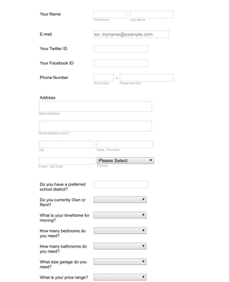 Form Templates: Buyer Information Form Home Buyers