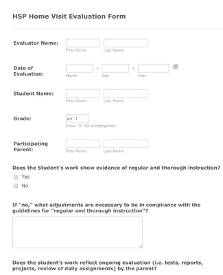 home visit observation form