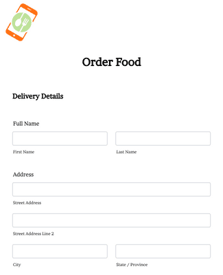 Food Online Order Form