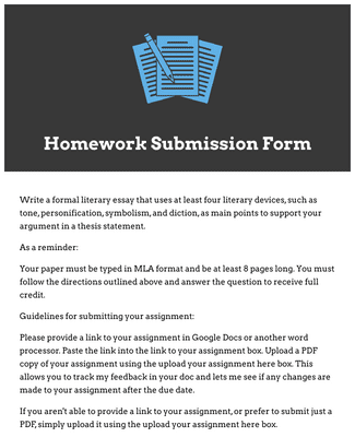 Form Templates: Homework Submission Form