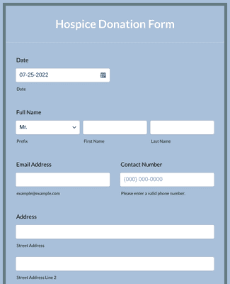 Form Templates: Hospice Donation Form