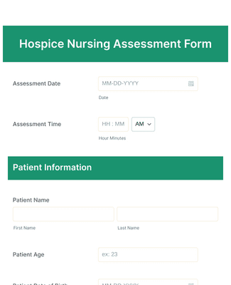 Hospice Nursing Assessment Form