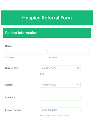 Form Templates: Hospice Referral Form
