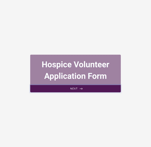 Form Templates: Hospice Volunteer Application Form