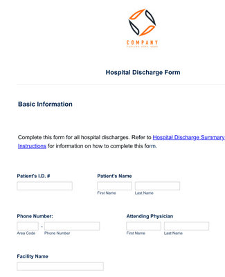Hospital Discharge Form