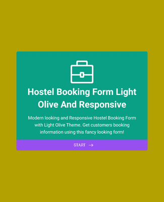 Form Templates: Hostel Booking Form Light Olive and Responsive