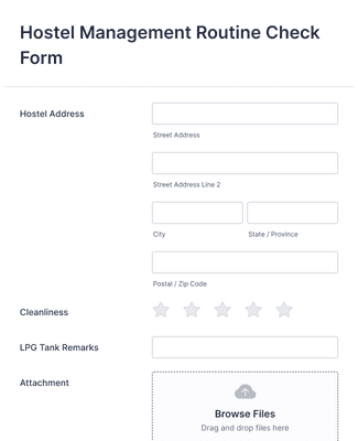 Hostel Management Routine Check Form Template 