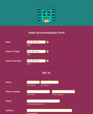 Hotel Accommodation Form Template | Jotform