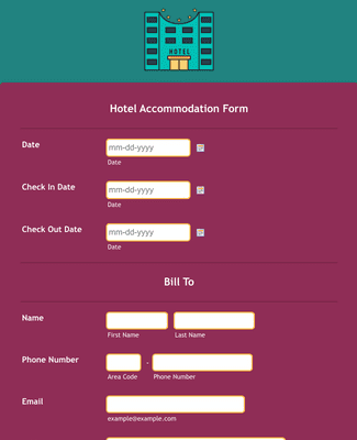 Hotel Reservation Form Template JotForm