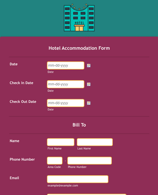 Form Templates: Hotel Accommodation Form