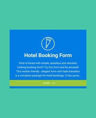 Form Templates: Modern Hotel Booking Form Mobile Responsive