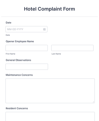 Hotel Complaint Form Template | Jotform