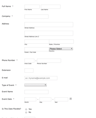 Hotel Meeting and Booking Request Form