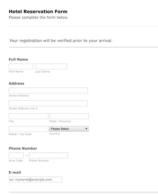 Hotel Reservation Form Template | JotForm