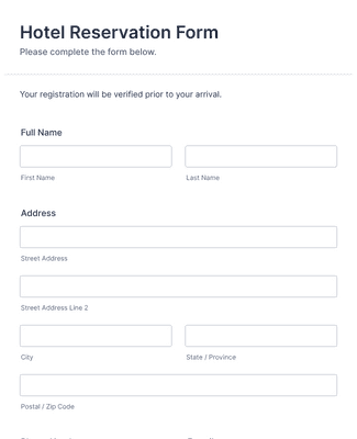 Hotel Booking Form Template | Jotform