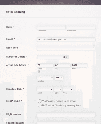 Hotel Room Booking Form Template | JotForm