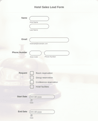 Form Templates: Hotel Sales Lead Form