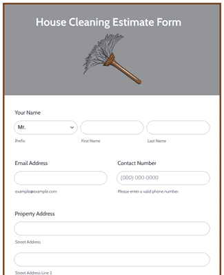 House Cleaning Estimate Form Template | Jotform