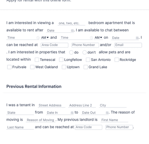 House Rental Application Form Template | Jotform