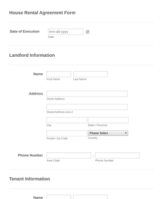 Form Templates: House Rental Lease Agreement Template