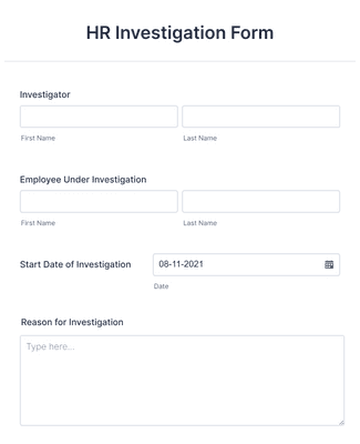 Form Templates: HR Investigation Form